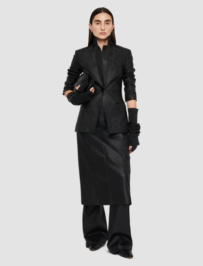 JOSEPH Fashion Women Pascal Leather Stretch Jacket Black