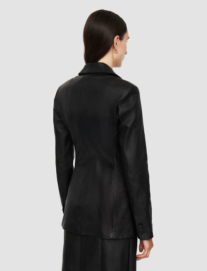 JOSEPH Fashion Women Pascal Leather Stretch Jacket Black
