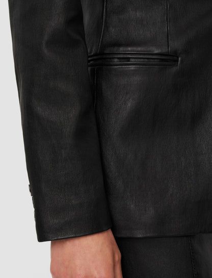 JOSEPH Fashion Women Pascal Leather Stretch Jacket Black