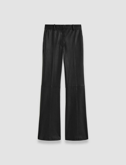 JOSEPH Fashion Women Tafira Leather Stretch Trousers Black