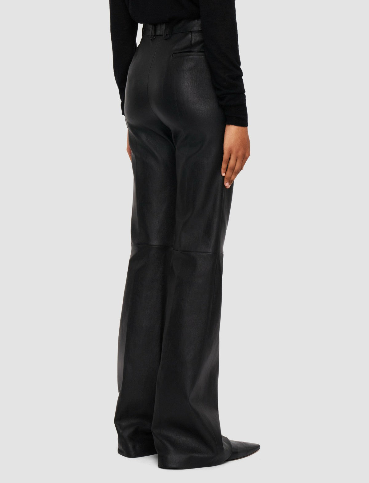 JOSEPH Fashion Women Tafira Leather Stretch Trousers Black