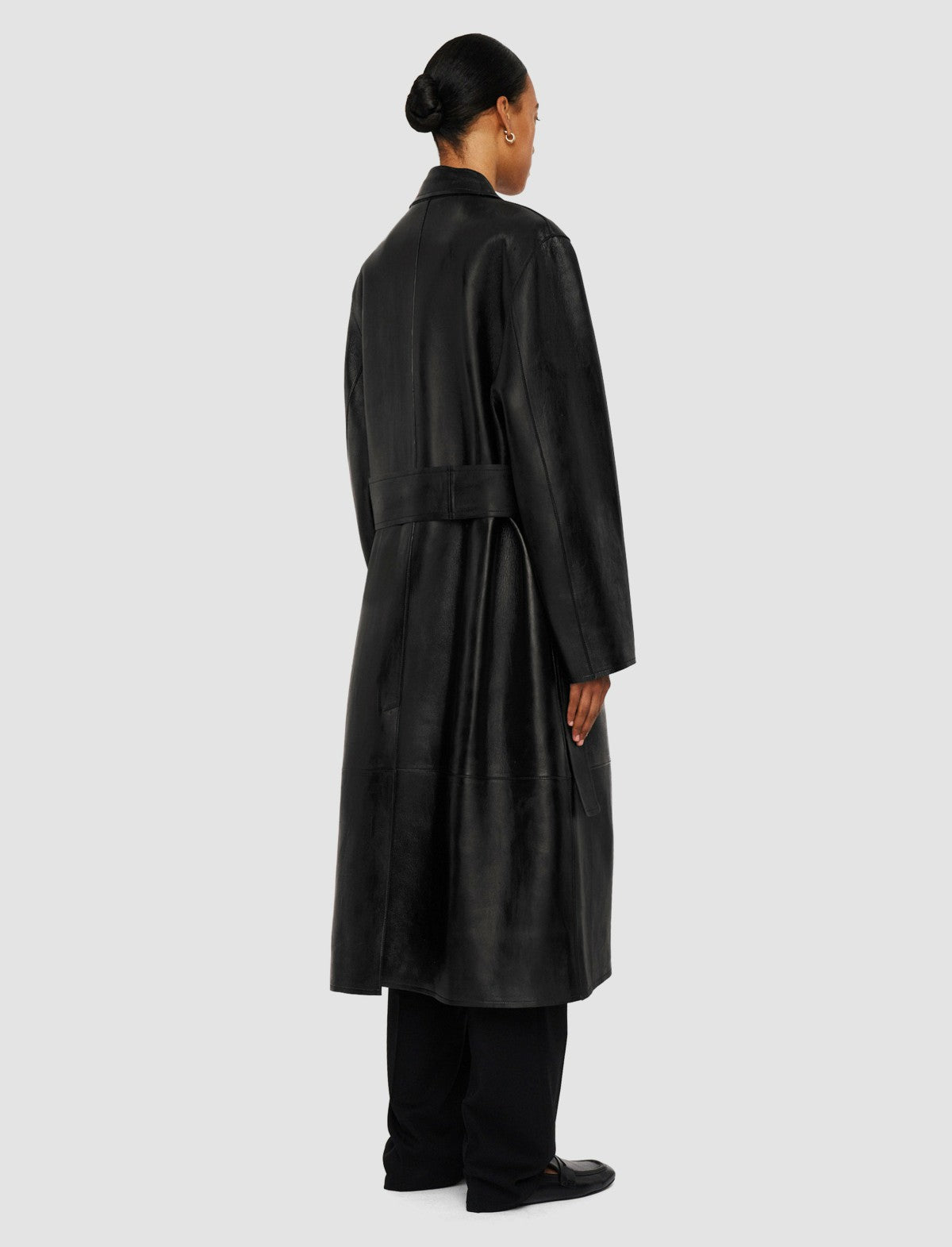 JOSEPH Fashion Women Octave Bonded Leather Coat Black