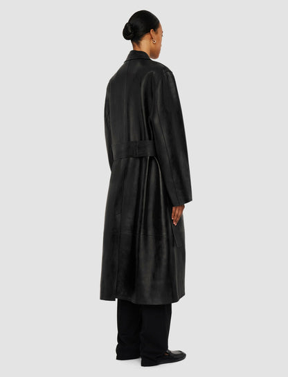 JOSEPH Fashion Women Octave Bonded Leather Coat Black