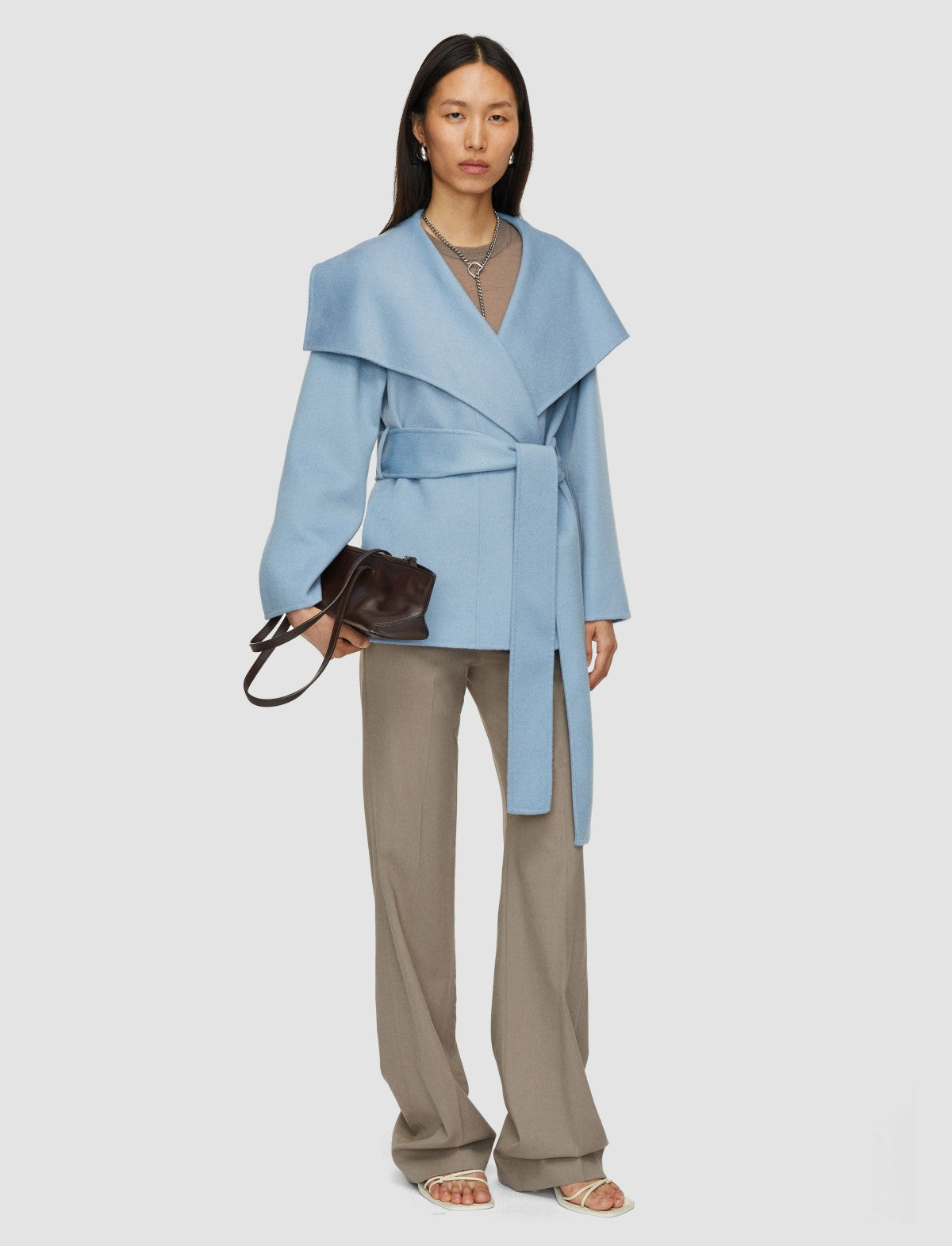 JOSEPH Fashion Women Adrienne Double Face Cashmere Jacket Faded Sky