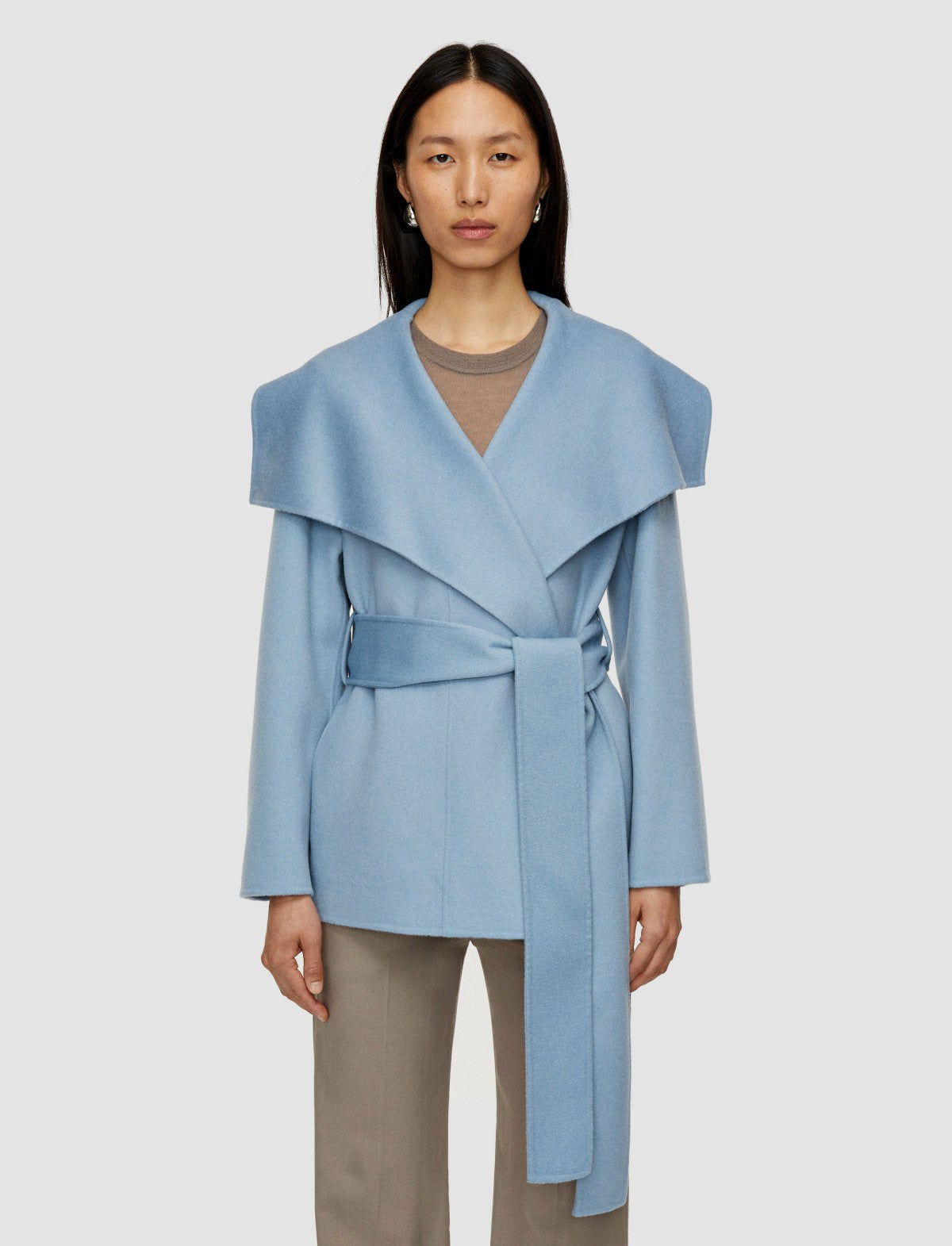 JOSEPH Fashion Women Adrienne Double Face Cashmere Jacket Faded Sky