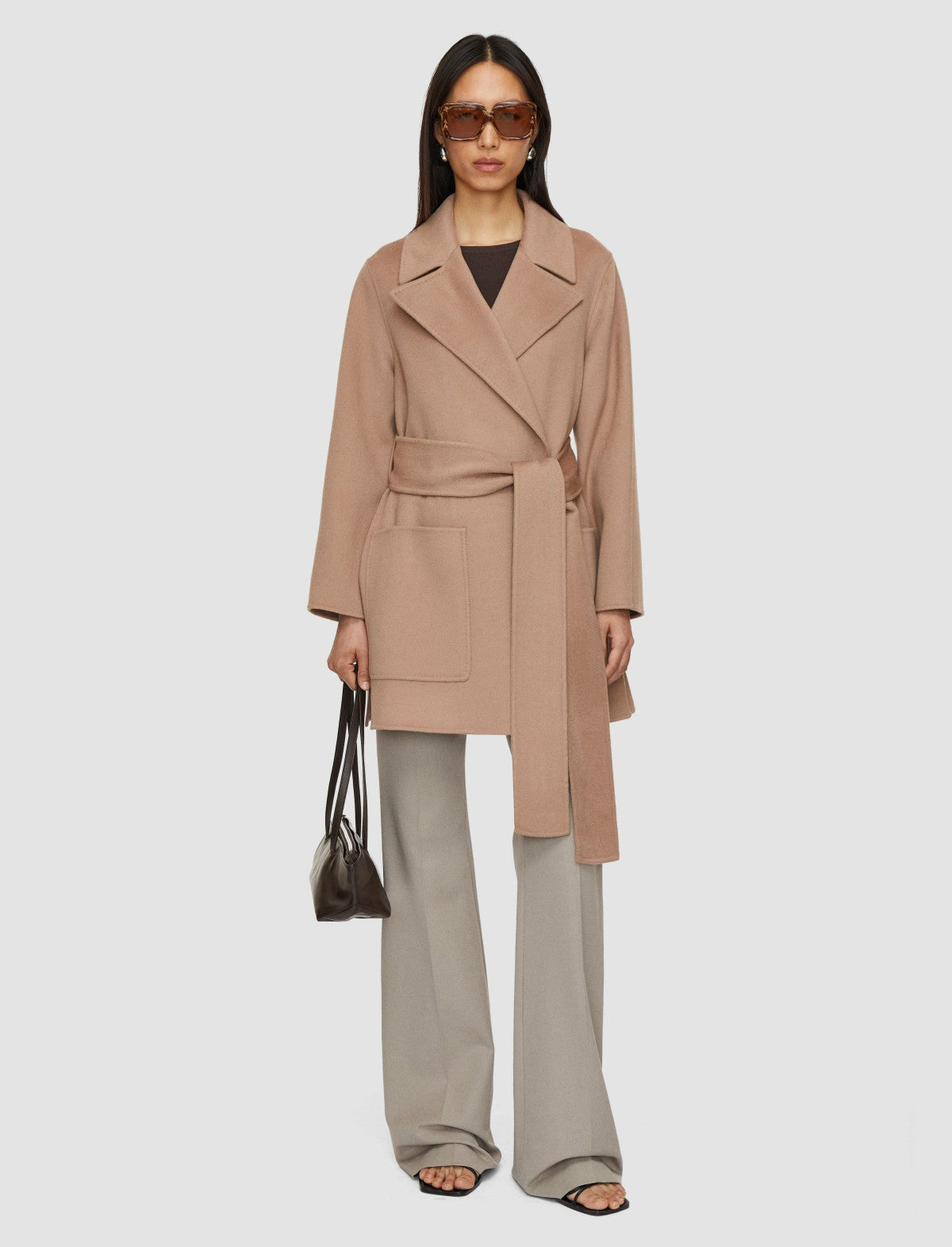JOSEPH Fashion Women Clemence Double Face Cashmere Coat Blusher