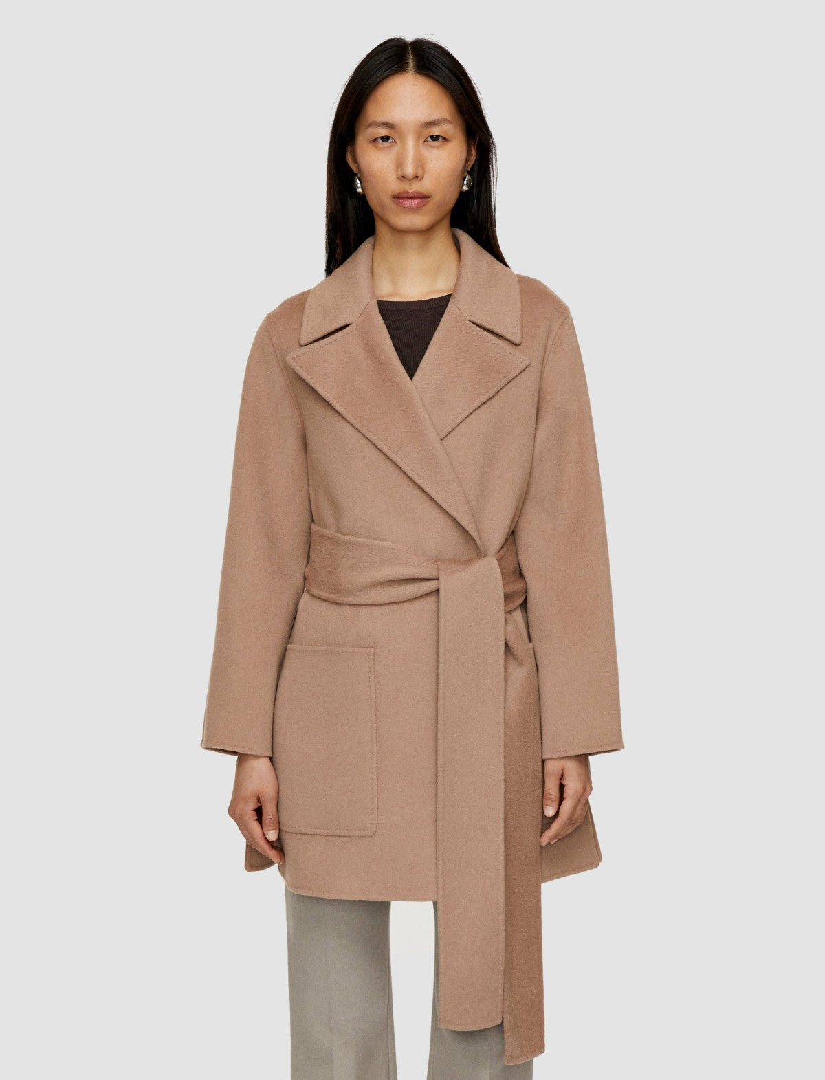 JOSEPH Fashion Women Clemence Double Face Cashmere Coat Blusher