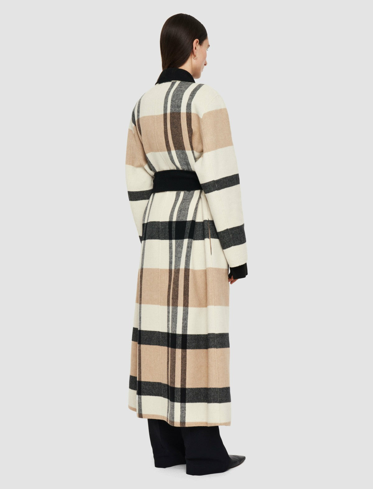 JOSEPH Fashion Women Merton Reversible Check Wool Coat Blusher Combo