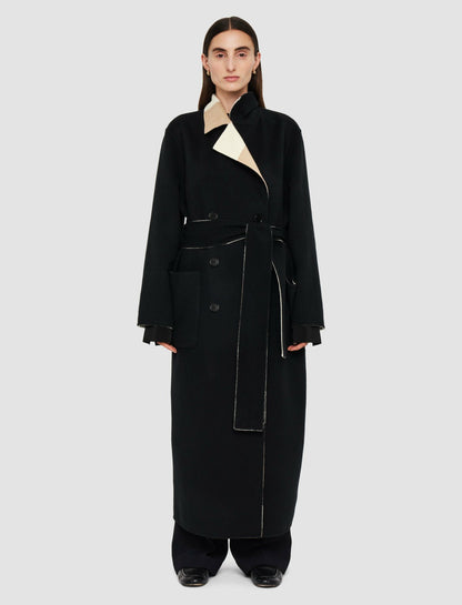 JOSEPH Fashion Women Merton Reversible Check Wool Coat Blusher Combo
