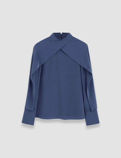 JOSEPH Fashion Women Bailie Silk Crepe de Chine Blouse Harbour