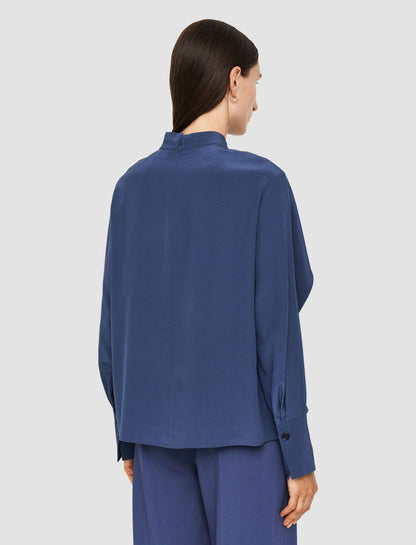 JOSEPH Fashion Women Bailie Silk Crepe de Chine Blouse Harbour