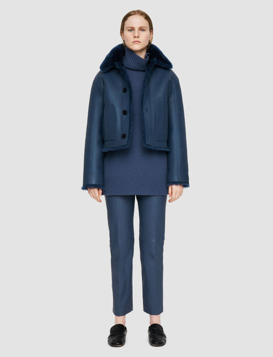 JOSEPH Fashion Women Alloway Reversible Shearling Jacket Harbour