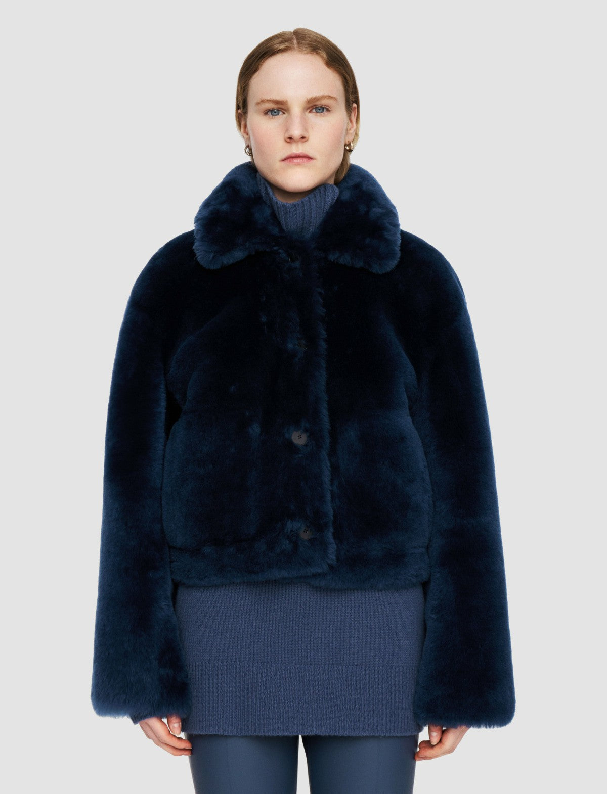 JOSEPH Fashion Women Alloway Reversible Shearling Jacket Harbour
