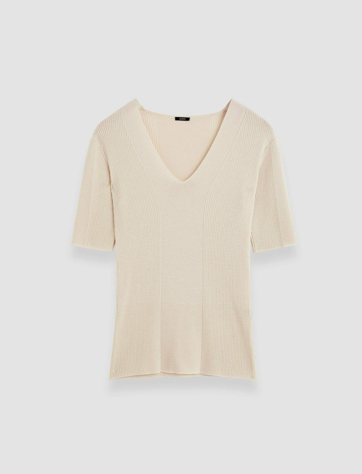 JOSEPH Fashion Women Fine Merino Rib V Neck Top Quail