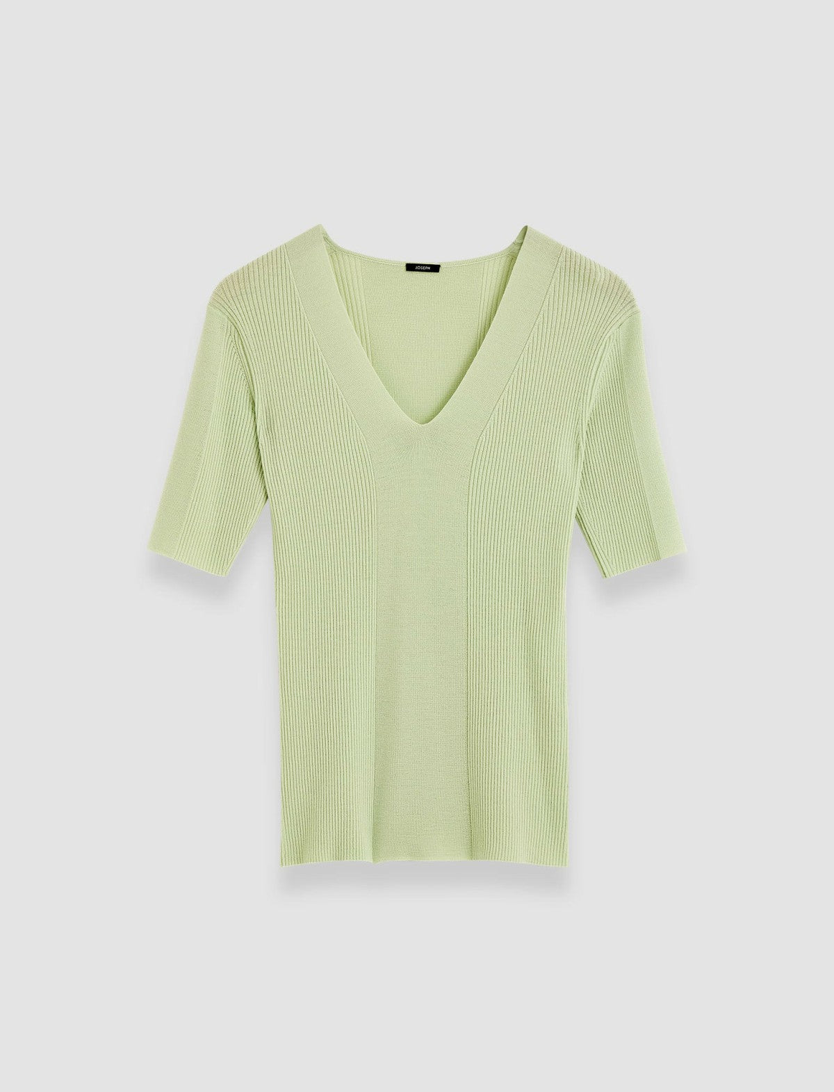 JOSEPH Fashion Women Fine Merino Rib V Neck Top Matcha