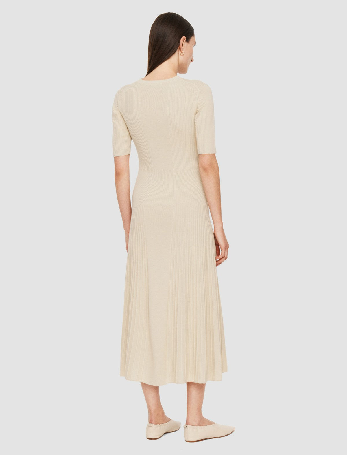 JOSEPH Fashion Women Fine Merino Rib Dress Quail