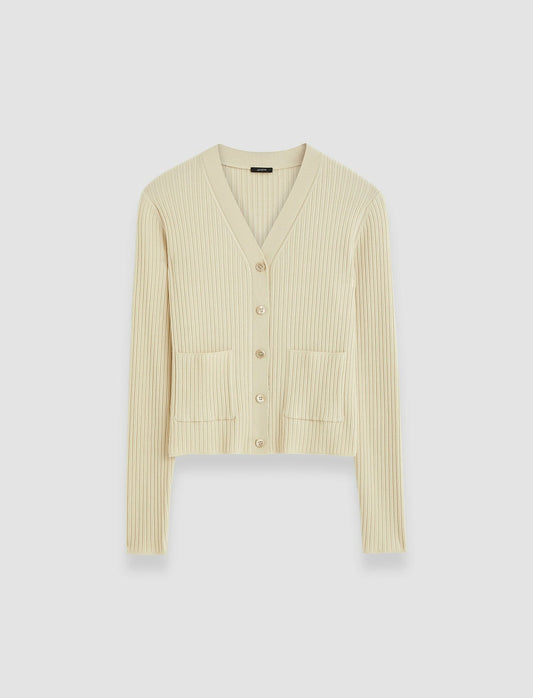JOSEPH Fashion Women Fine Merino Rib Cardigan Quail
