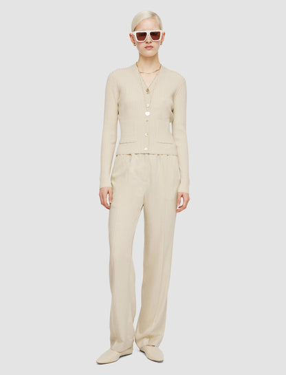 JOSEPH Fashion Women Fine Merino Rib Cardigan Quail