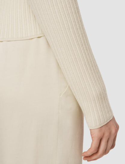JOSEPH Fashion Women Fine Merino Rib Cardigan Quail