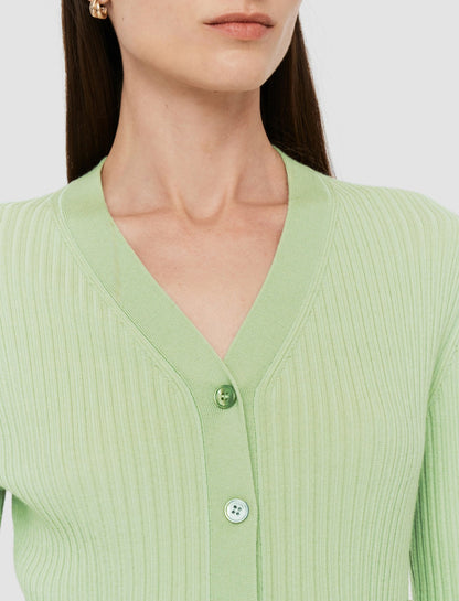 JOSEPH Fashion Women Fine Merino Rib Cardigan Matcha