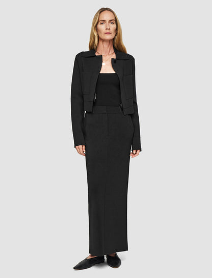 JOSEPH Fashion Women Milano Knit Stretch Zip Jacket Black