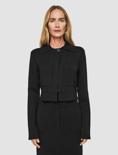 JOSEPH Fashion Women Milano Knit Stretch Zip Jacket Black