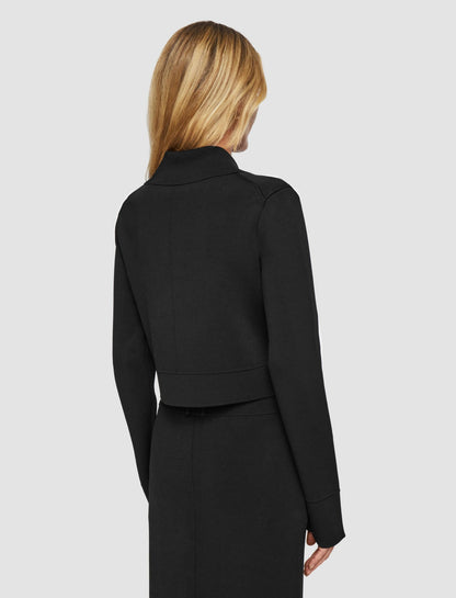 JOSEPH Fashion Women Milano Knit Stretch Zip Jacket Black