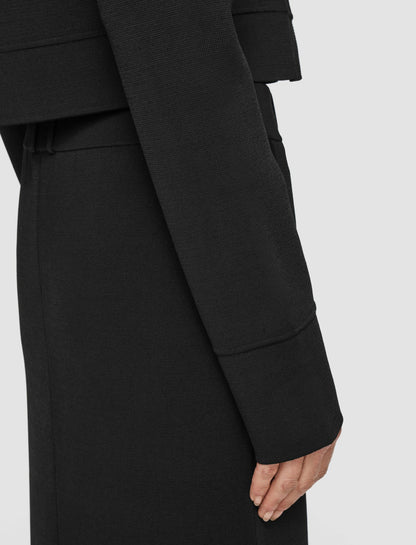 JOSEPH Fashion Women Milano Knit Stretch Zip Jacket Black
