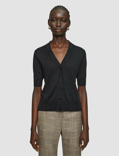 JOSEPH Fashion Women Superfine Cotton Silk Cardigan Black