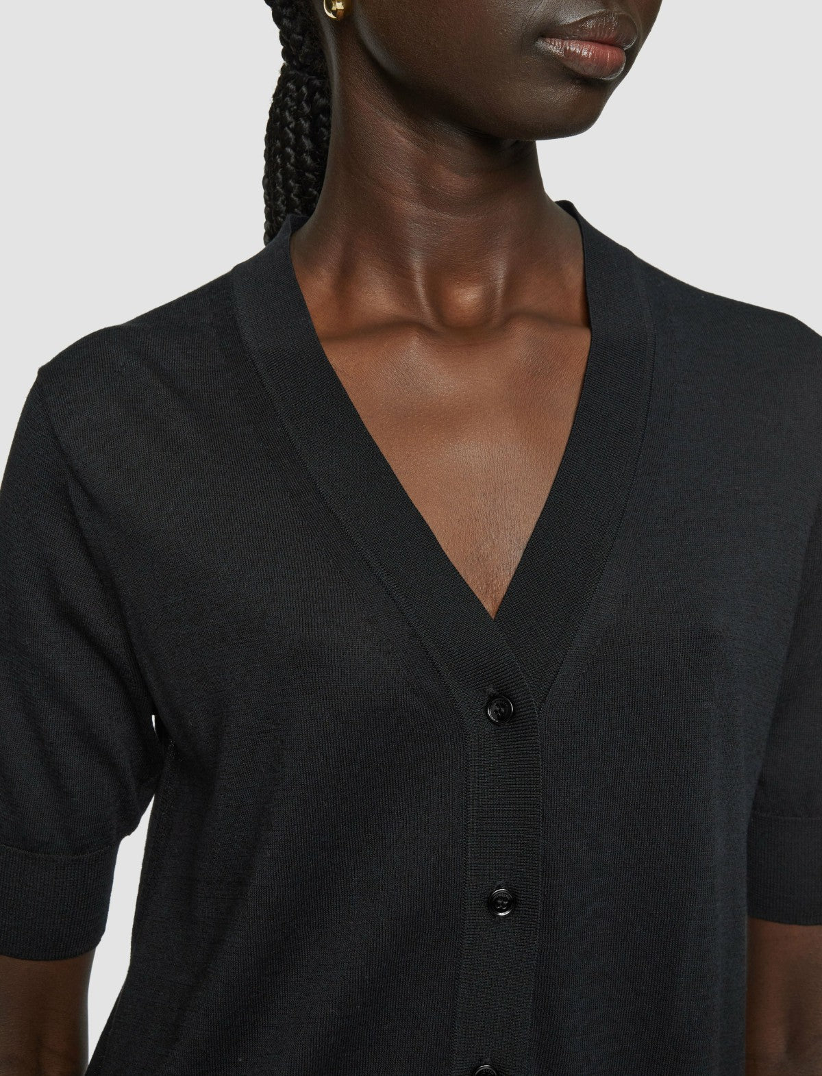JOSEPH Fashion Women Superfine Cotton Silk Cardigan Black