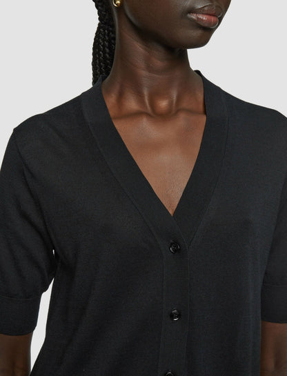 JOSEPH Fashion Women Superfine Cotton Silk Cardigan Black