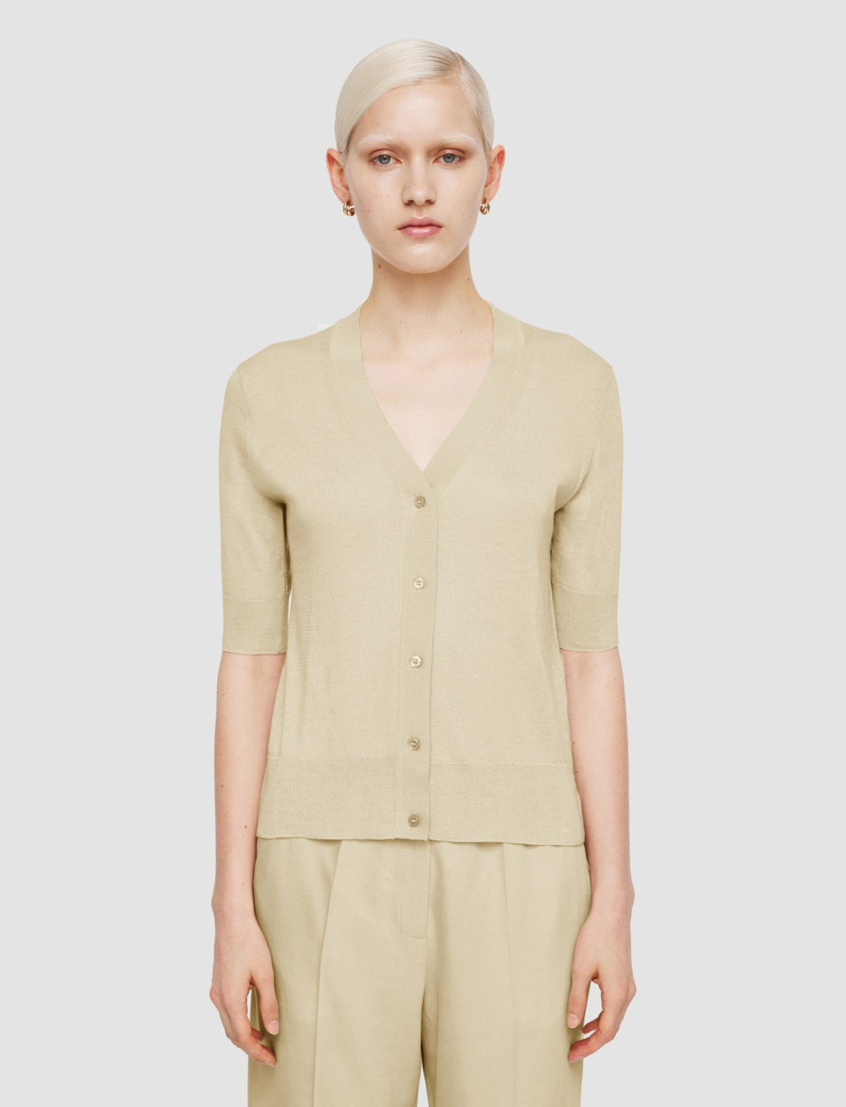 JOSEPH Fashion Women Superfine Cotton Silk Cardigan Quail