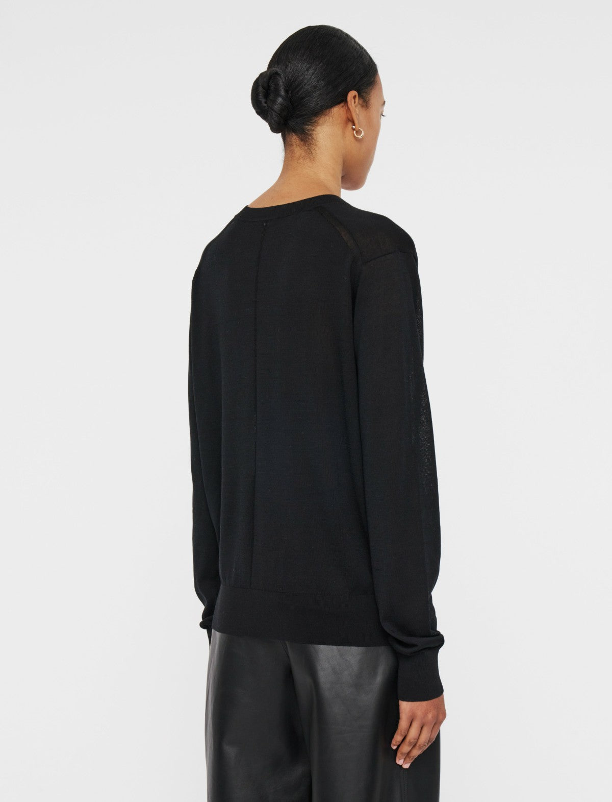 JOSEPH Fashion Women Superfine Cotton Silk V Neck Jumper Black