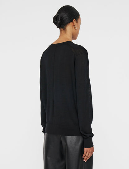 JOSEPH Fashion Women Superfine Cotton Silk V Neck Jumper Black