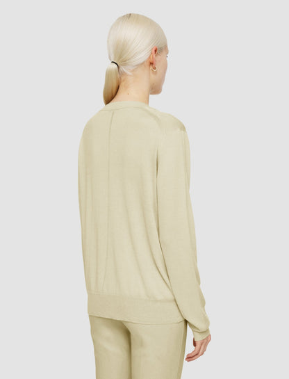 JOSEPH Fashion Women Superfine Cotton Silk V Neck Jumper Quail