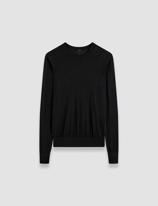JOSEPH Fashion Women Superfine Cotton Silk Round Neck Jumper Black