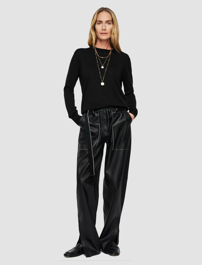JOSEPH Fashion Women Superfine Cotton Silk Round Neck Jumper Black
