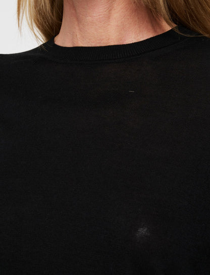 JOSEPH Fashion Women Superfine Cotton Silk Round Neck Jumper Black