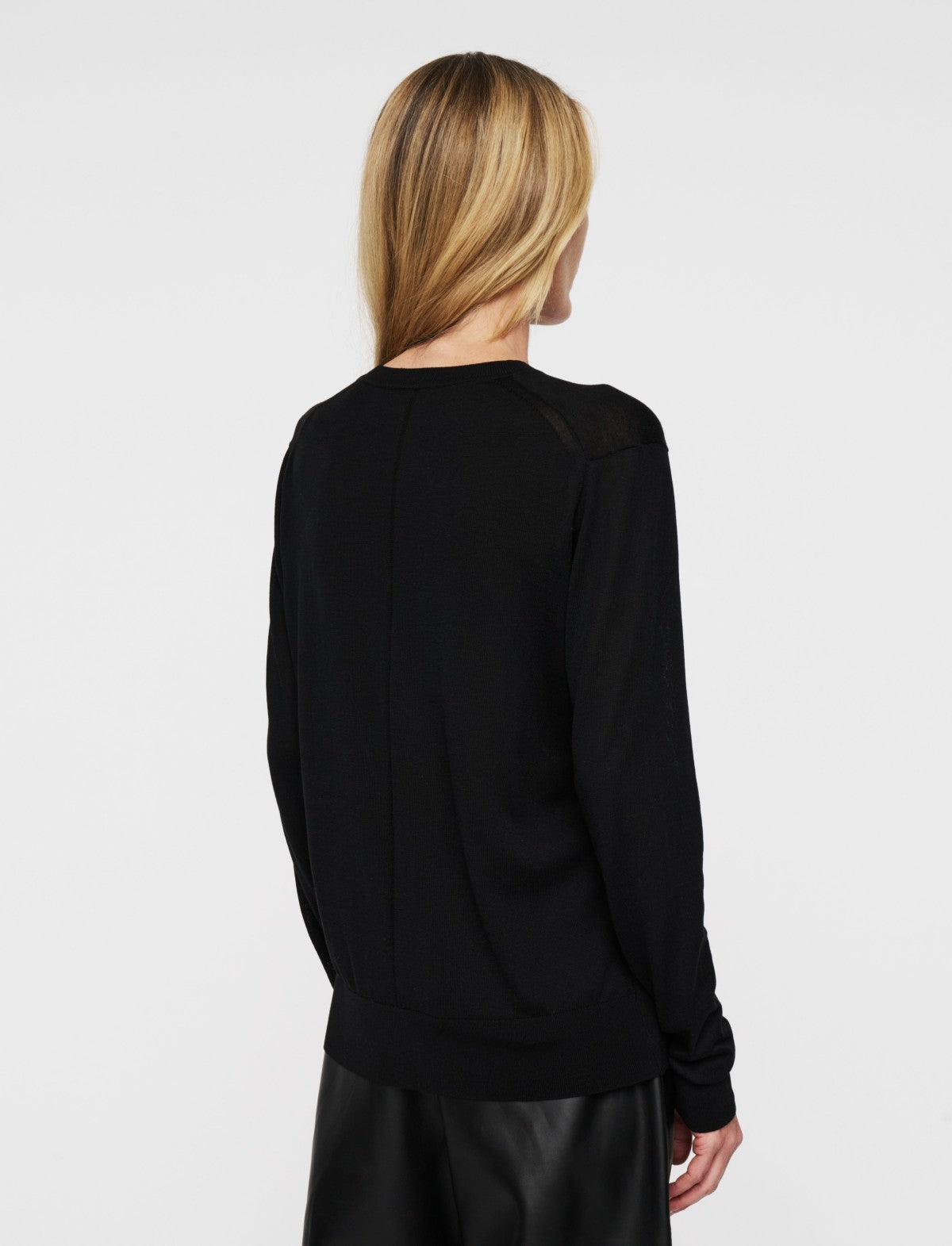 JOSEPH Fashion Women Superfine Cotton Silk Round Neck Jumper Black