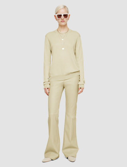 JOSEPH Fashion Women Superfine Cotton Silk Round Neck Jumper Quail
