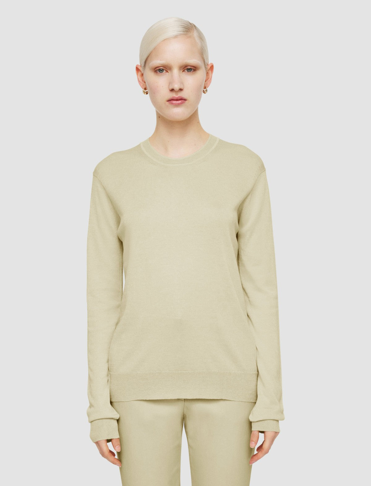 JOSEPH Fashion Women Superfine Cotton Silk Round Neck Jumper Quail