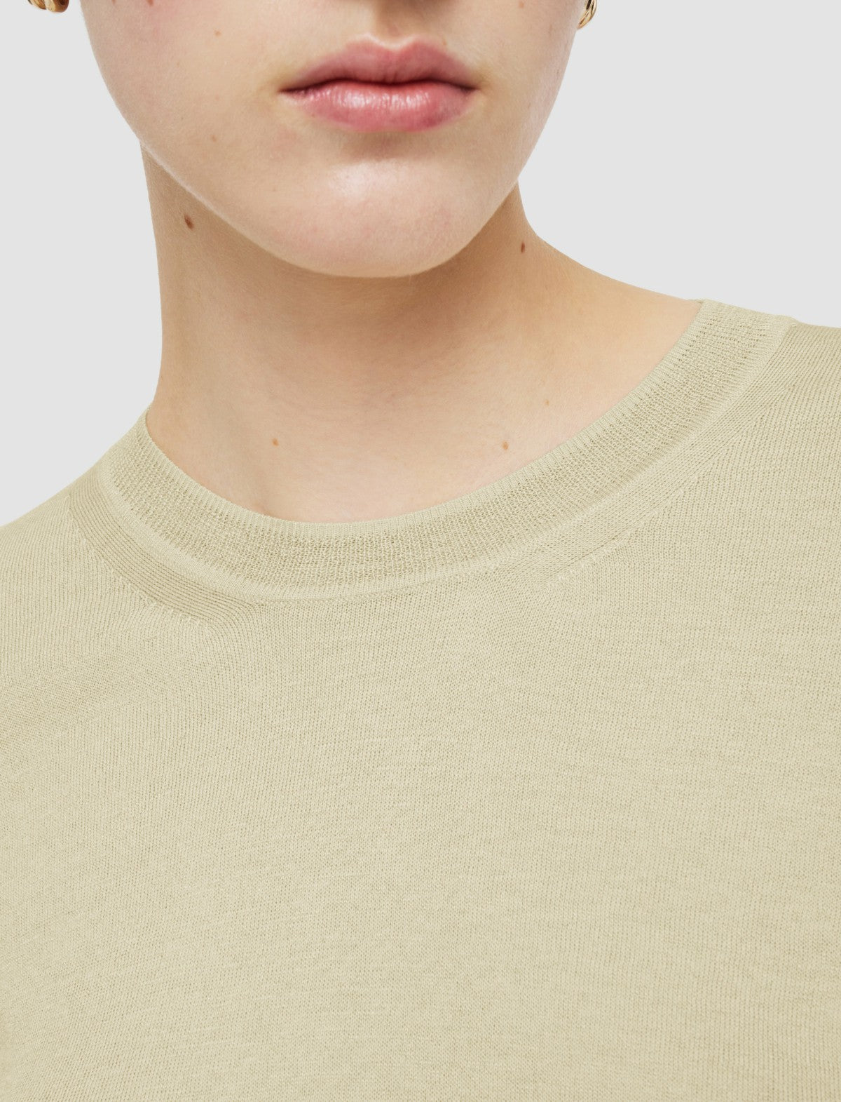 JOSEPH Fashion Women Superfine Cotton Silk Round Neck Jumper Quail