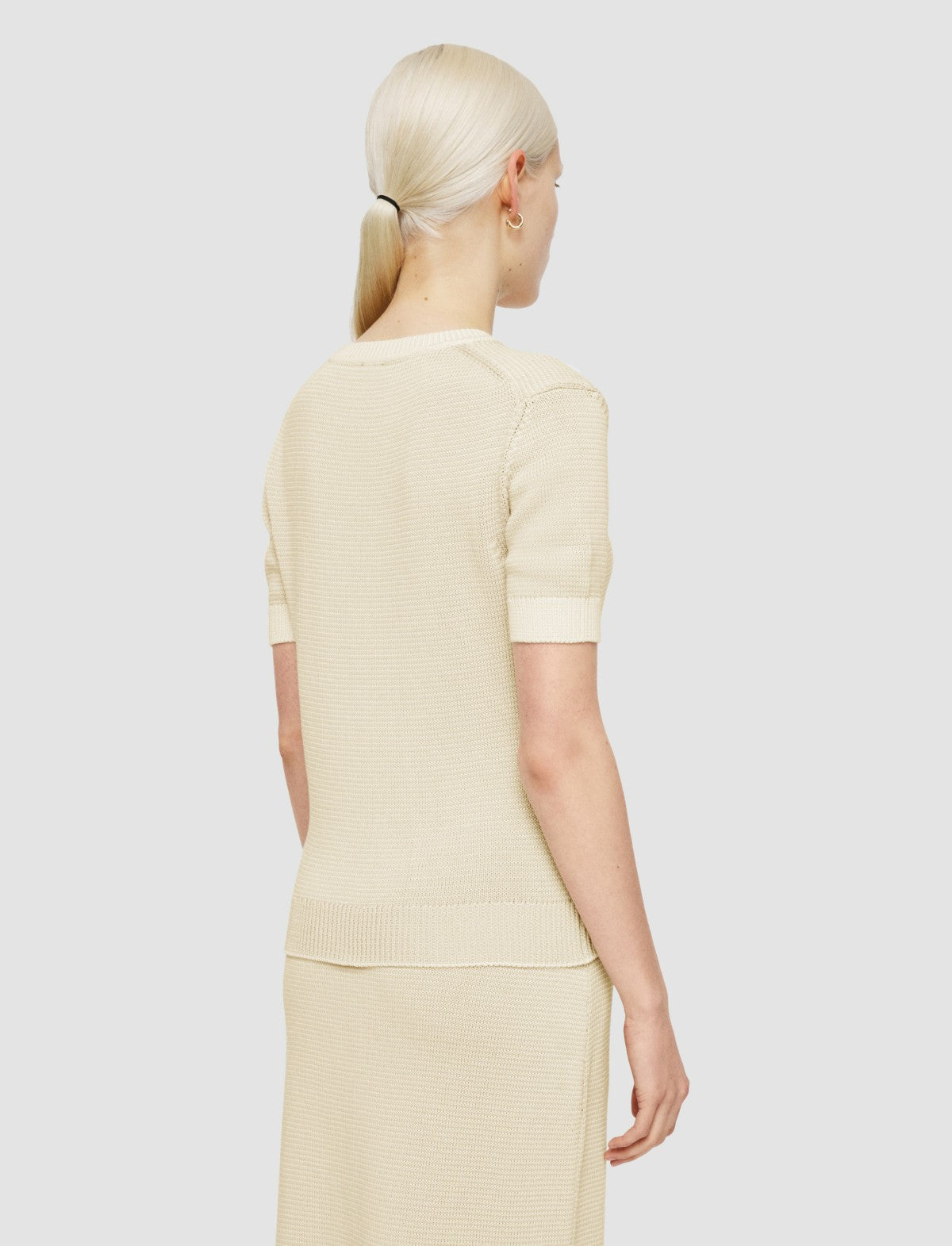 JOSEPH Fashion Women Micro Stripe Knit Top Ivory/Quail