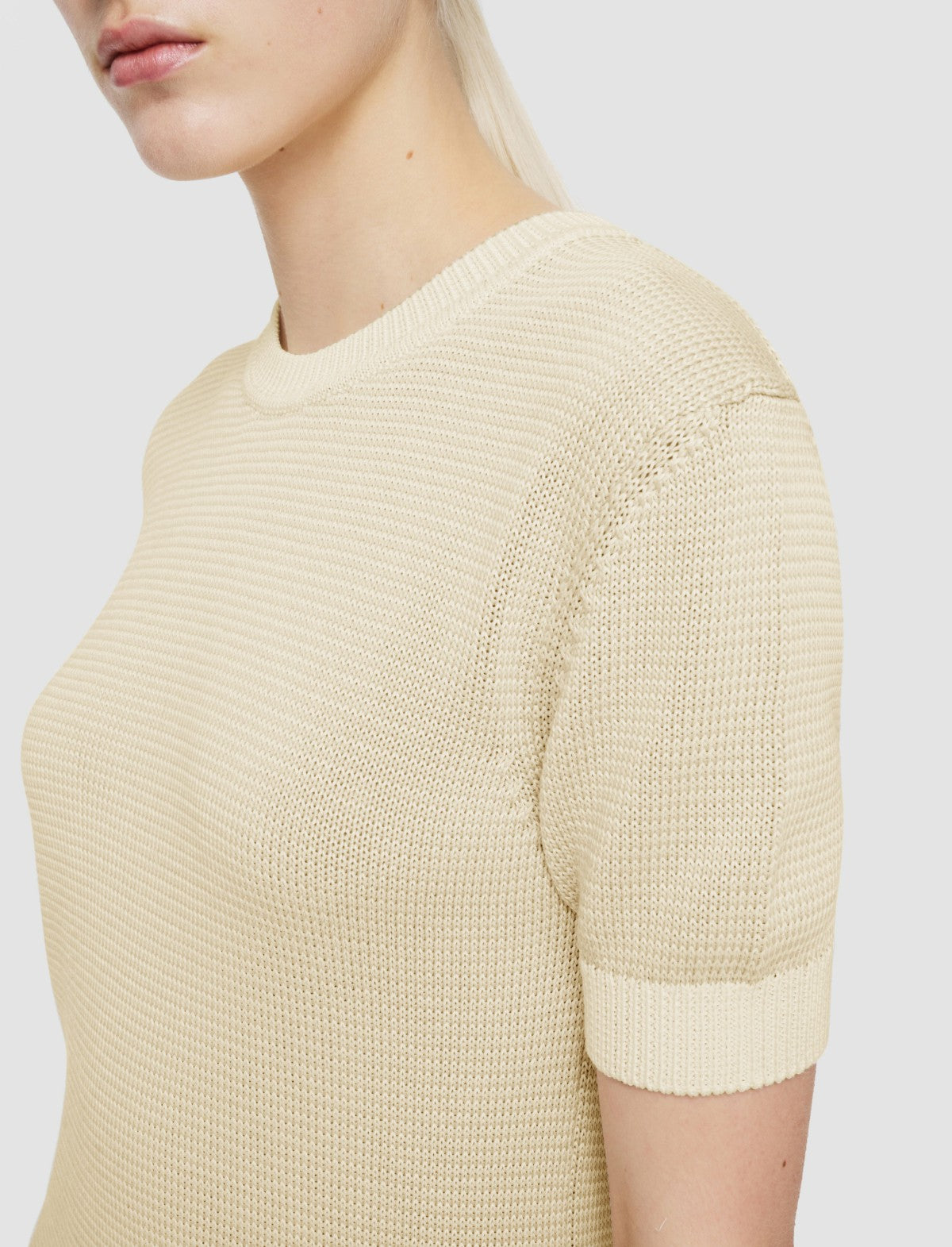JOSEPH Fashion Women Micro Stripe Knit Top Ivory/Quail