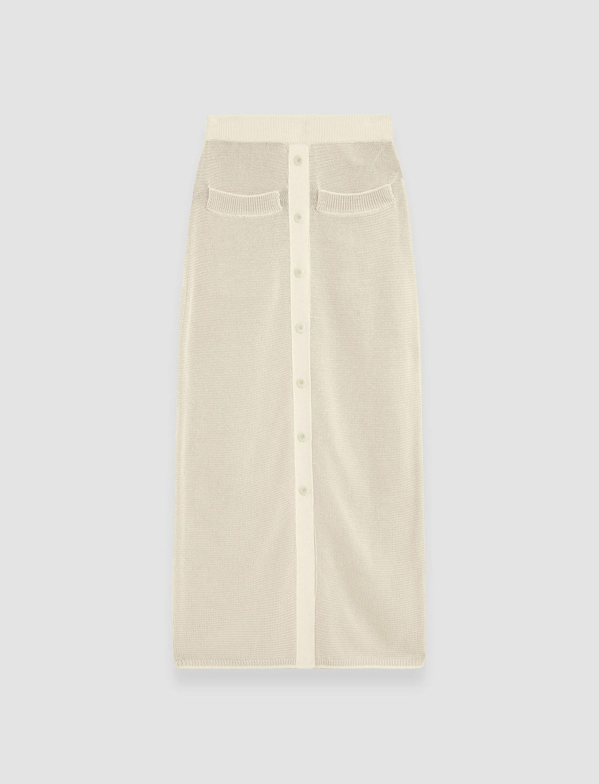 JOSEPH Fashion Women Micro Stripe Knit Skirt Ivory/Quail