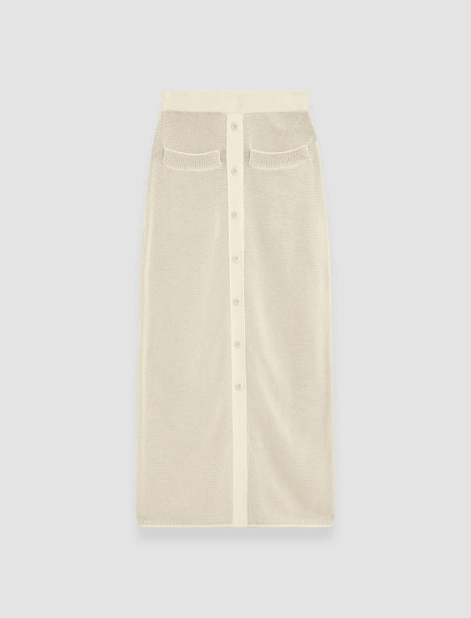 JOSEPH Fashion Women Micro Stripe Knit Skirt Ivory/Quail