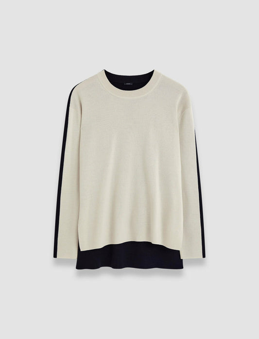 JOSEPH Fashion Women Bi-Colour Knit Jumper Quail/Black