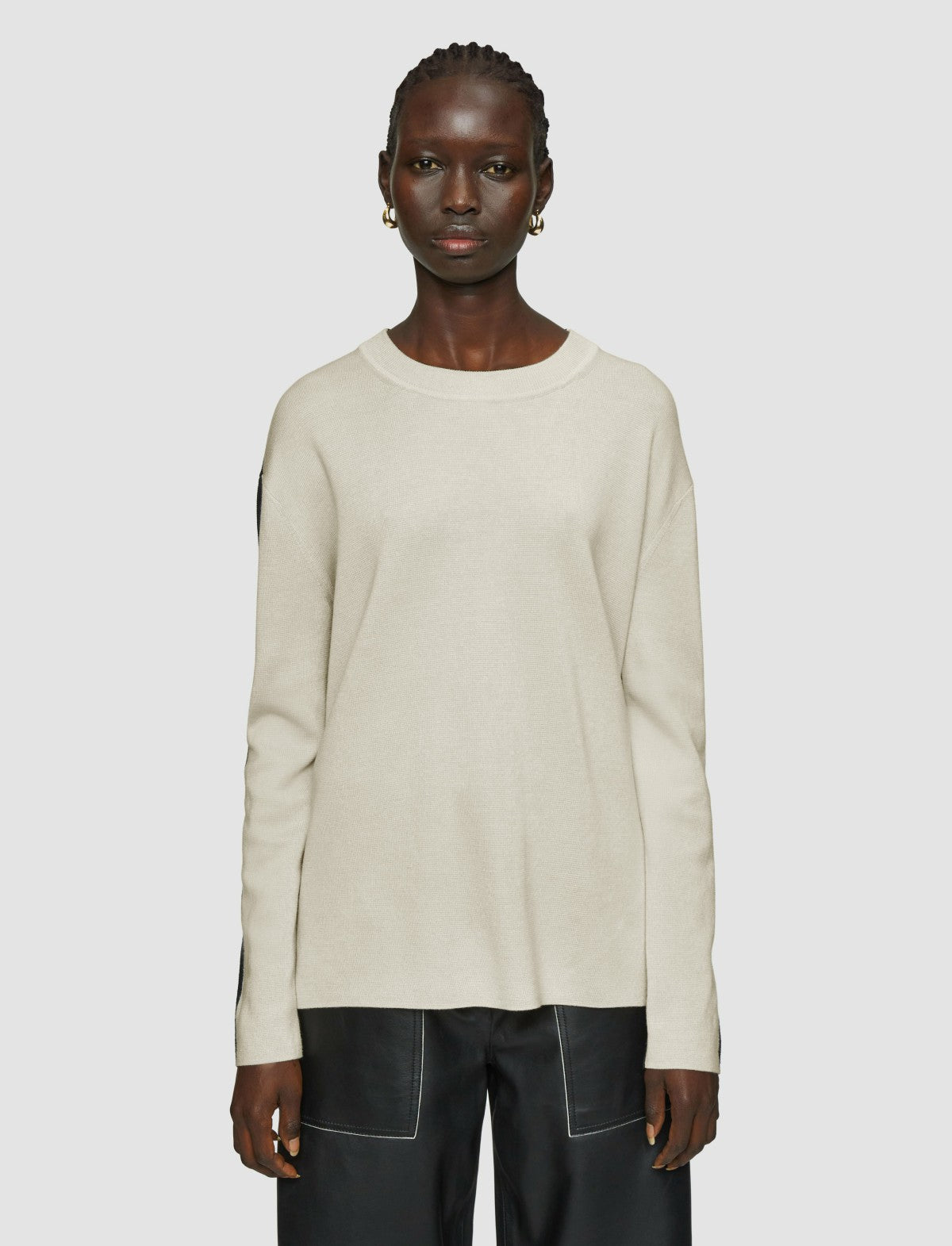 JOSEPH Fashion Women Bi-Colour Knit Jumper Quail/Black