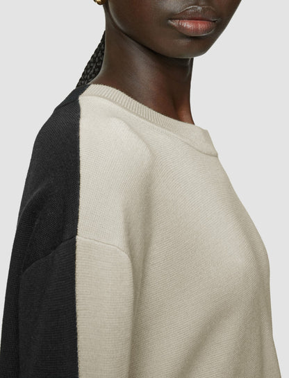 JOSEPH Fashion Women Bi-Colour Knit Jumper Quail/Black