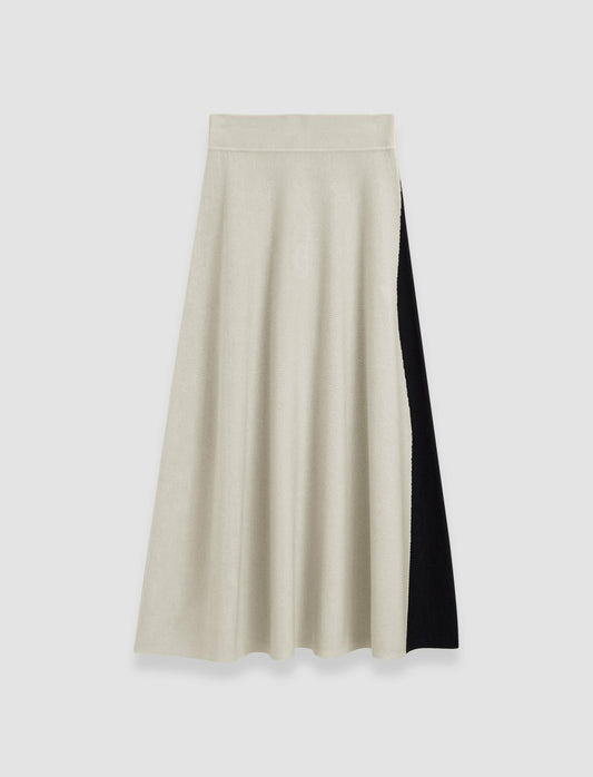 JOSEPH Fashion Women Bi-Colour Knit Skirt Quail/Black